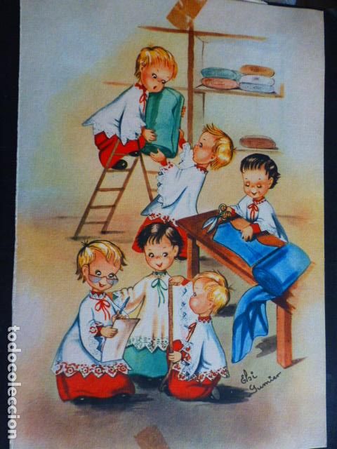 Postales: FELICITACION DE NAVIDAD ELSI GUMIER ILUSTRADOR 24 X 16 CMTS