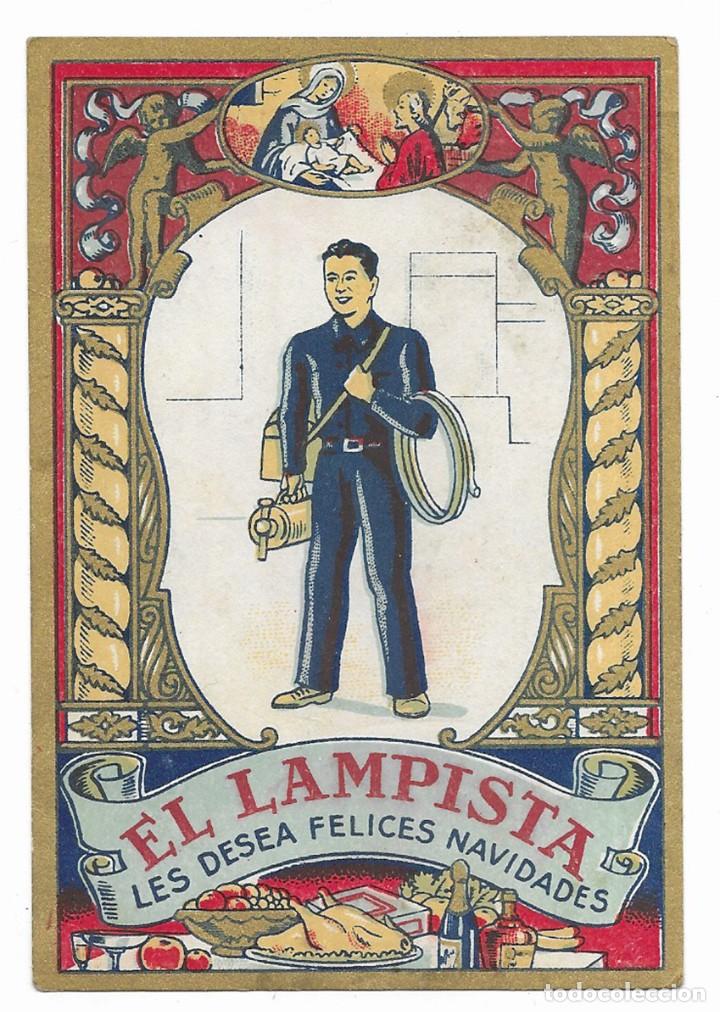 Postales: Felicitacion / Nadala. El Lampista les desea Felices Navidades. 1940 / 1950
