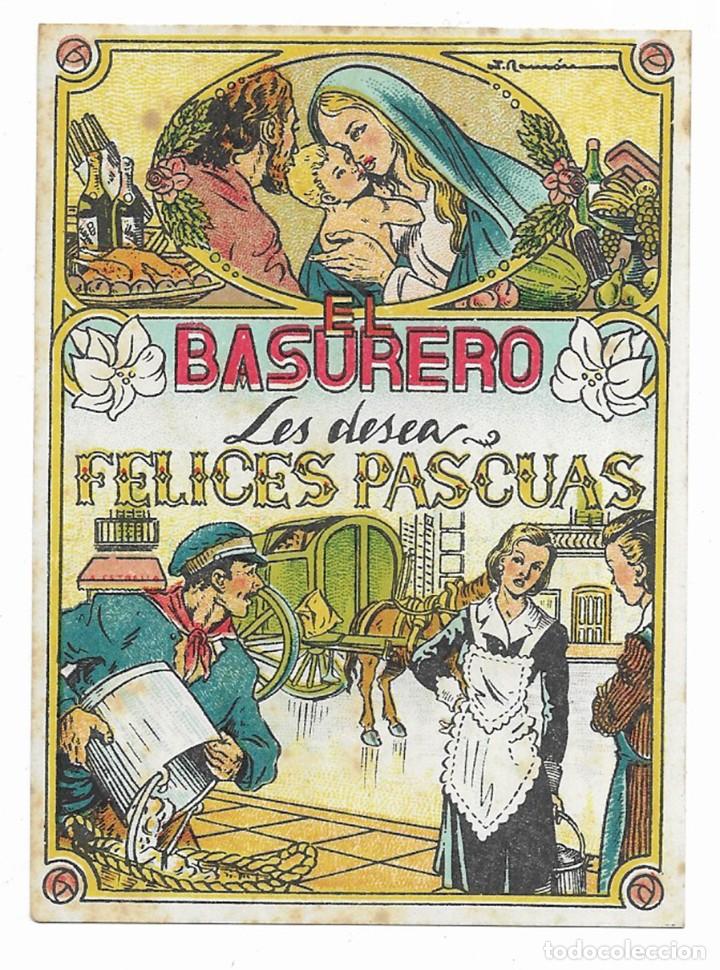 Postales: Felicitacion / Nadala. El Basurero les desea Felices Pascuas. 1940 / 1950