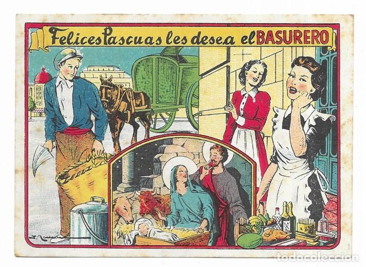 Postales: Felicitacion / Nadala. Felices Pascuas les desea el Basurero. 1940 / 1950