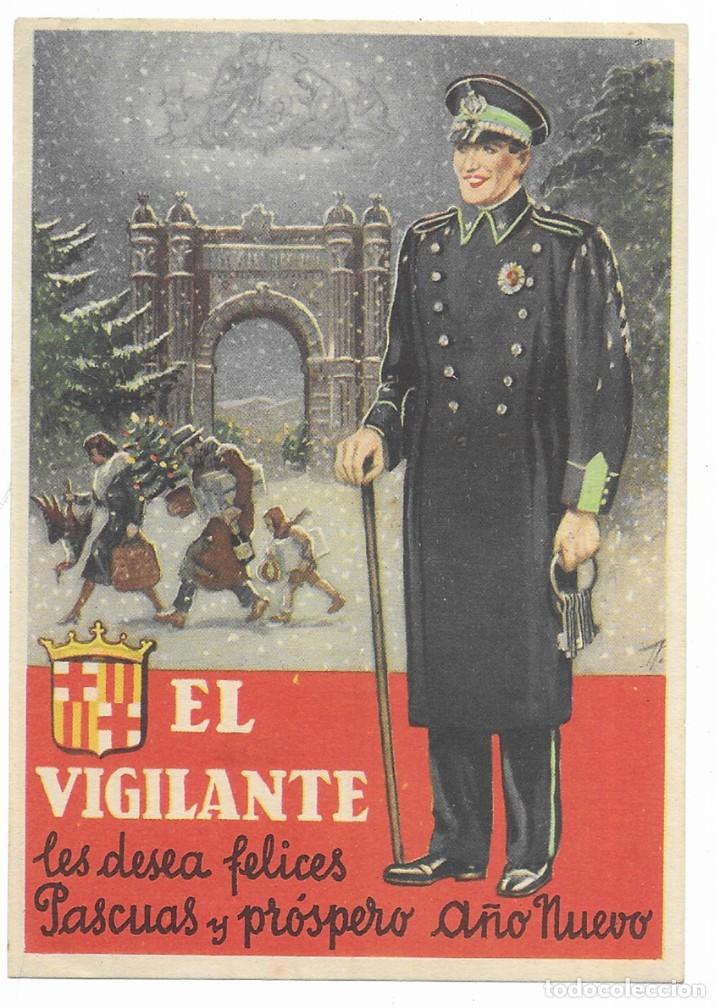 Postales: Felicitacion / Nadala. El Vigilante les desea Felices Pascuas y Pr&oacute;spero A&ntilde;o Nuevo. 1940 / 1950