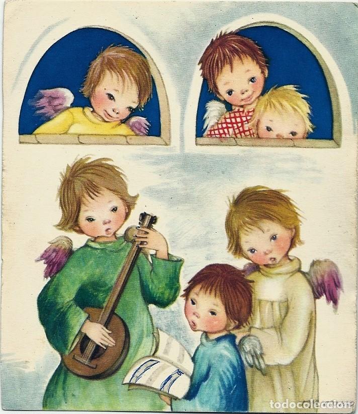 Cartoline: 0917G - ROSER PUIG - UN CORO MUSICAL, MUY ANGELICAL- PRECIOSA POSTAL MIDE 13X11 CM