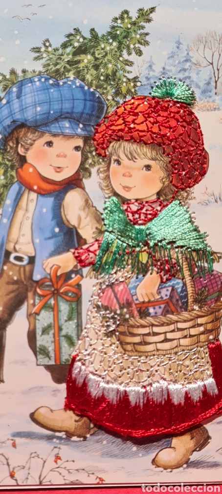 Postcards: Preciosa postal de Navidad. Bordada. Sin escribir.