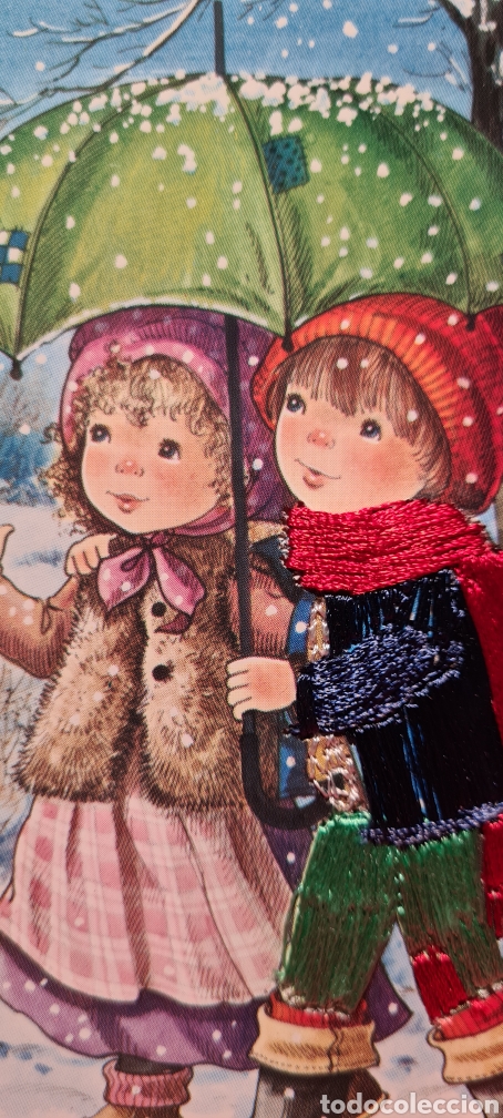 Cartes Postales: Preciosa postal bordada. Navidad. Sin escribir.Mary May?