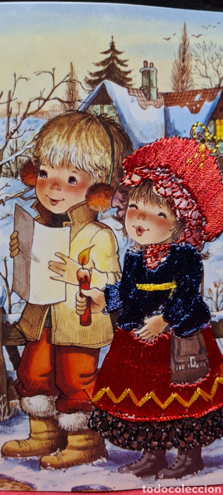 Cartes Postales: Preciosa postal bordada. Navidad. Sin escribir.Mary May?