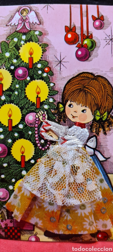 Cartes Postales: Preciosa postal bordada. Navidad. Sin escribir.