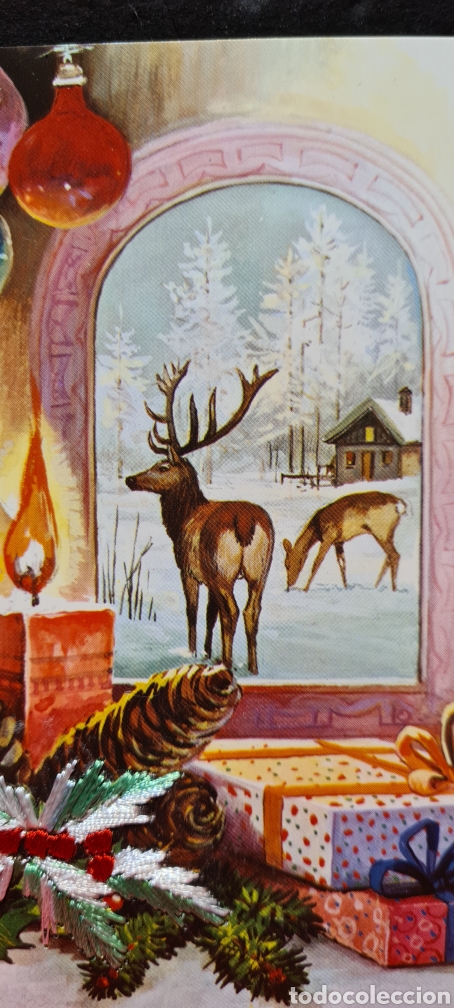 Cartes Postales: Preciosa postal bordada. Navidad. Sin escribir.