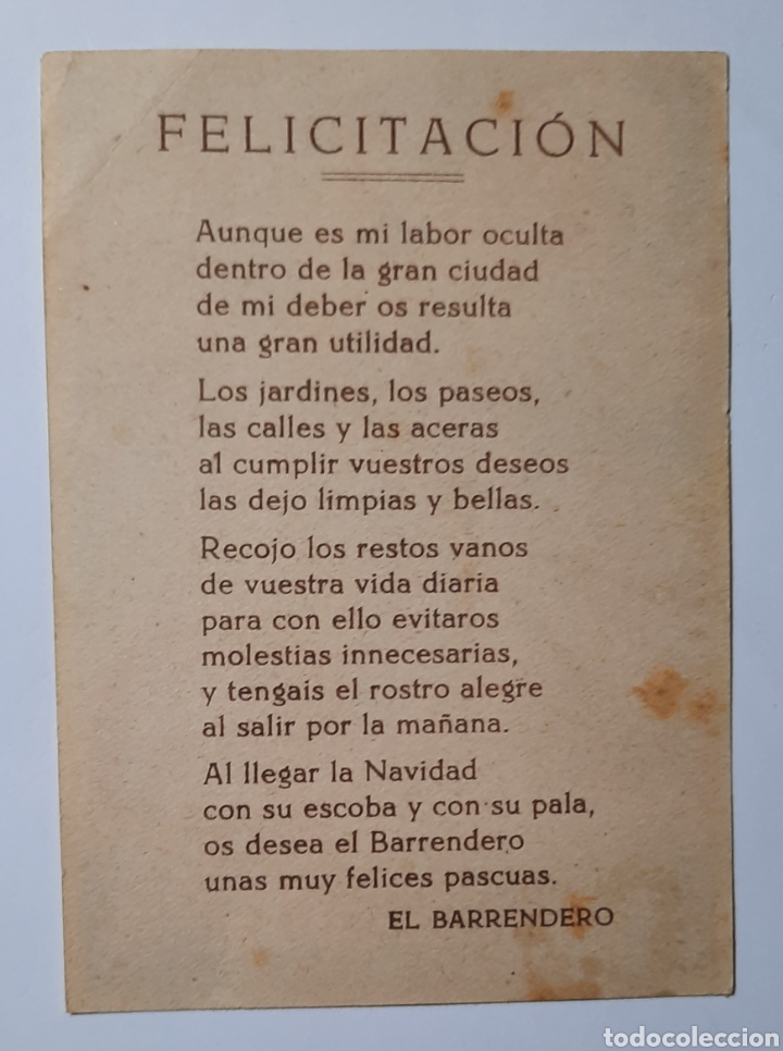 Postales: FELICITACION DE NAVIDAD / EL BARRENDERO - Foto 2
