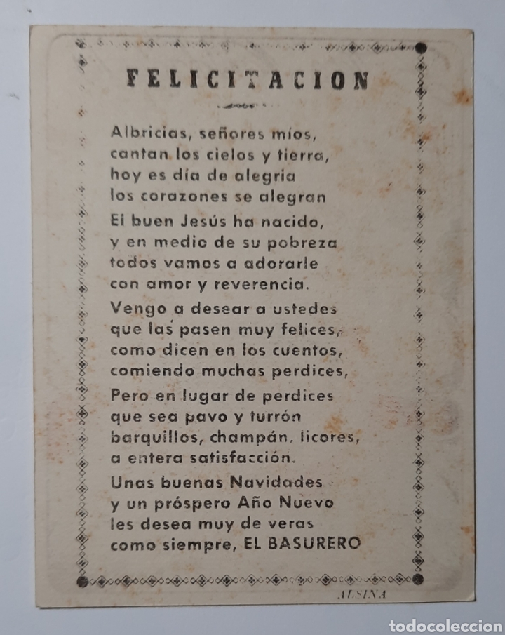 Postales: FELICITACION DE NAVIDAD / EL BASURERO / EDICIONES ALSINA - Foto 2