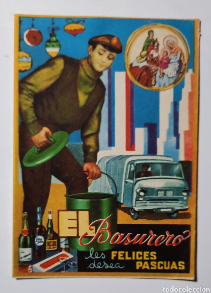 Postales: FELICITACION DE NAVIDAD / EL BASURERO - Foto 1