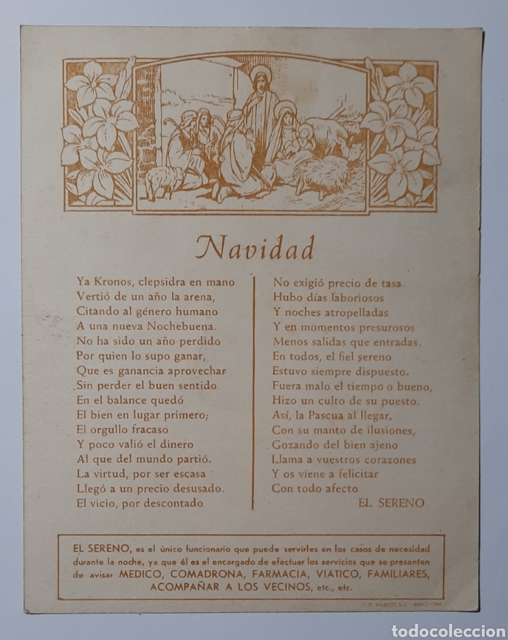 Postales: FELICITACION DE NAVIDAD / EL SERENO - Foto 2