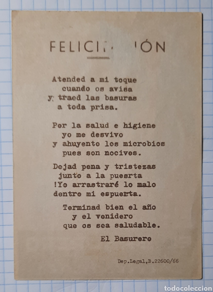 Postales: FELICITACION DE NAVIDAD /EL BASURERO - Foto 2