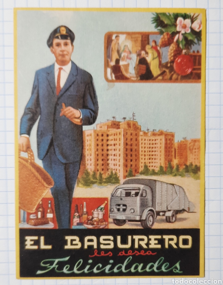 Postales: FELICITACION DE NAVIDAD /EL BASURERO - Foto 1