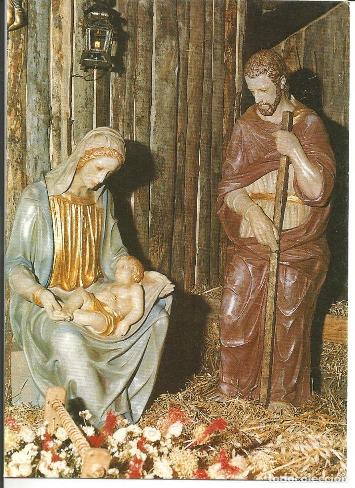 Postales: FELICITACION NAVIDAD *EL NACIMIENTO, BEL&Eacute;N* - CON FIGURAS PESEBRE, DIPTICA, 15,5X11 CM.