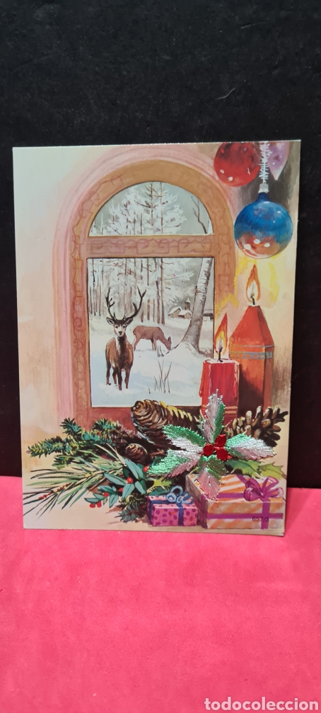 Postales: Preciosa postal de Navidad bordada - Foto 2