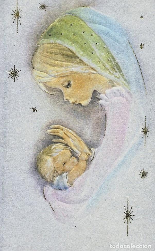 Postales: 0938K- LA VIRGEN Y EL NI&Ntilde;O-PRECIOSA, EN RELIEVE EDICIONES S.A.G.E. N&ordm; 66286.2 - DIPTICA 19.5X11,5 CM