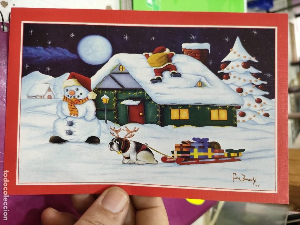 Postales: Postal Pap&aacute; Noel en el Tejado N E 812 Pintor con la Boca S/C