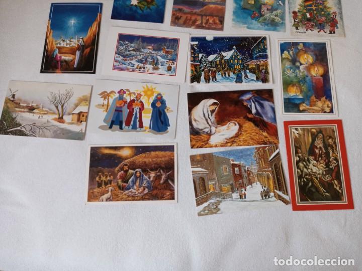 Postales: 20 TARJETAS DE NAVIDAD PINTADAS CON BOCA Y PIES - Foto 4
