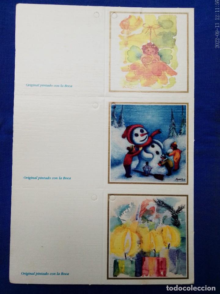 Cartoline: 3 tarjetas navide&ntilde;as. Pintor con la boca. Sin escribir