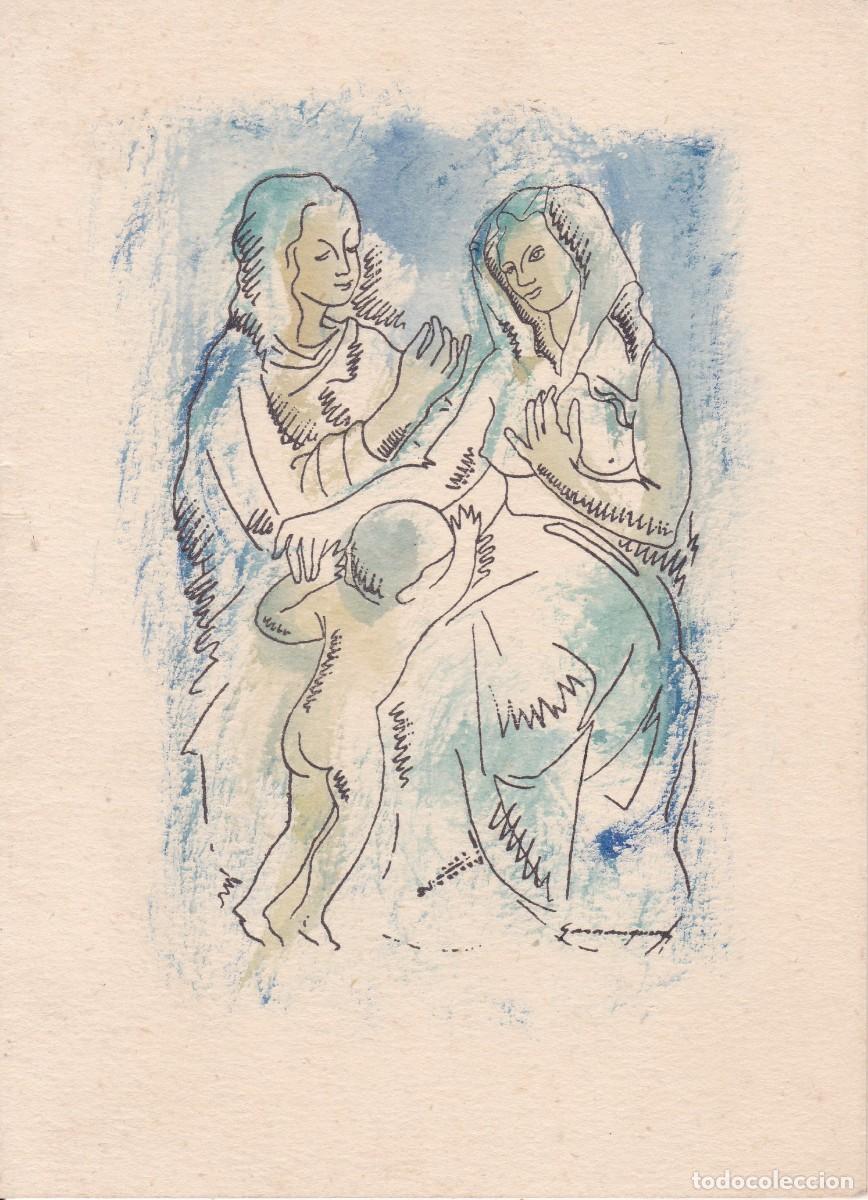 Cartes Postales: felicitaci&oacute;n de navidad con bonito dibujo a&ntilde;o 1954 firma desconocida