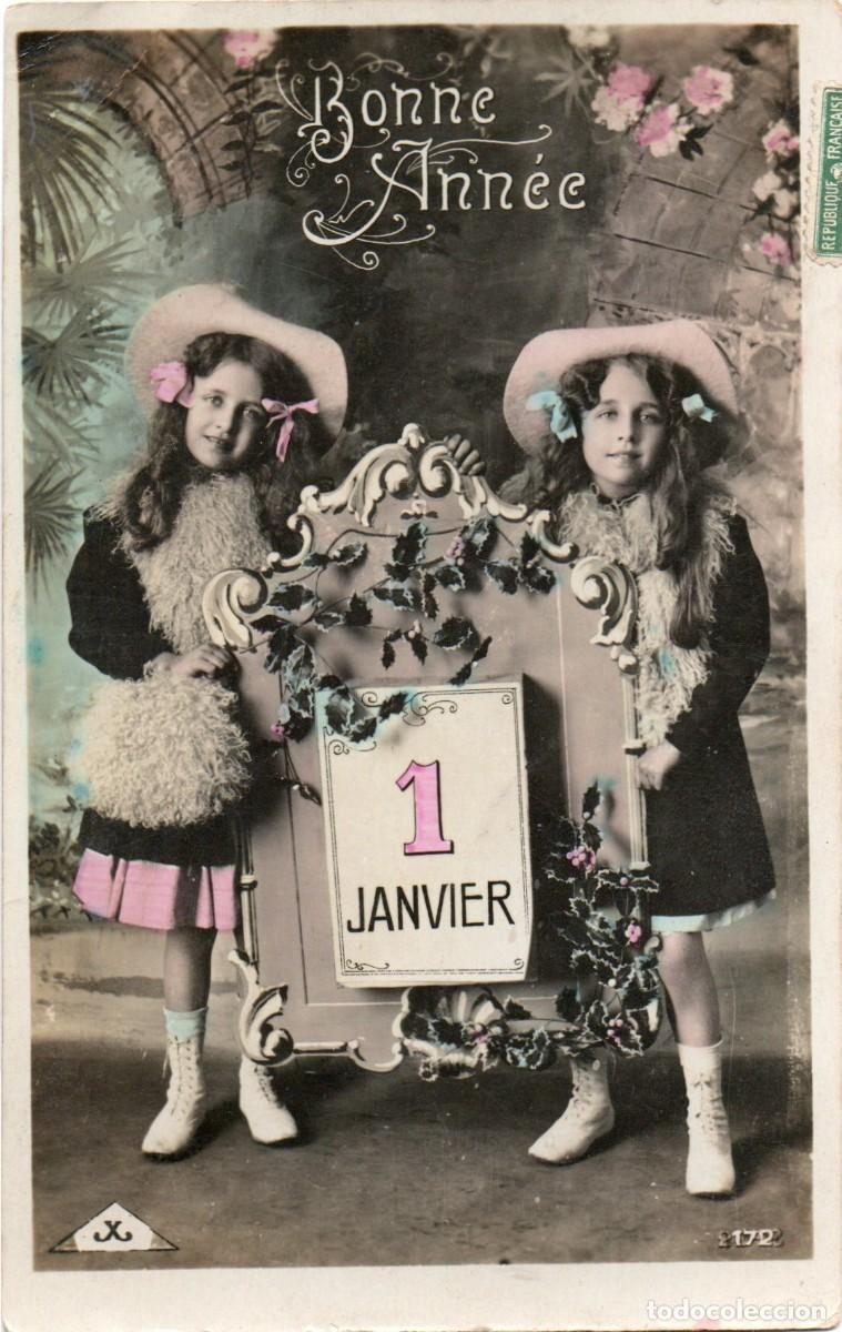 Postales: felicitaci&oacute;n de Navidad del a&ntilde;o 1909 - Foto 1