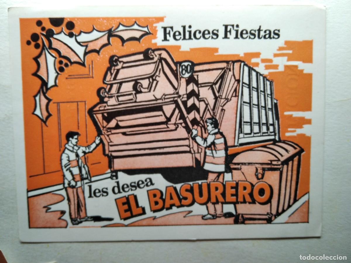 Postkarten: FELICITACI&Oacute;N,FELICES FIESTAS LES DESRA EL BASURERO.