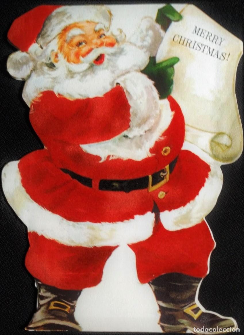 Postkarten: 0812H - SANTA CLAUS -EDIC. HALLMARK- 50X 302-5 CON APOYO- VISTE DE TERCIOPELO AMBOS LADOS- 18X24 CM