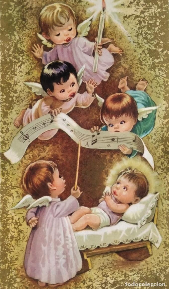 Postkarten: 0872H - UN CORO ANGELICAL -EDICIONES RAKER 123.3 - DIPTICA 23X11,8 CM - IMPRESA EN 1963