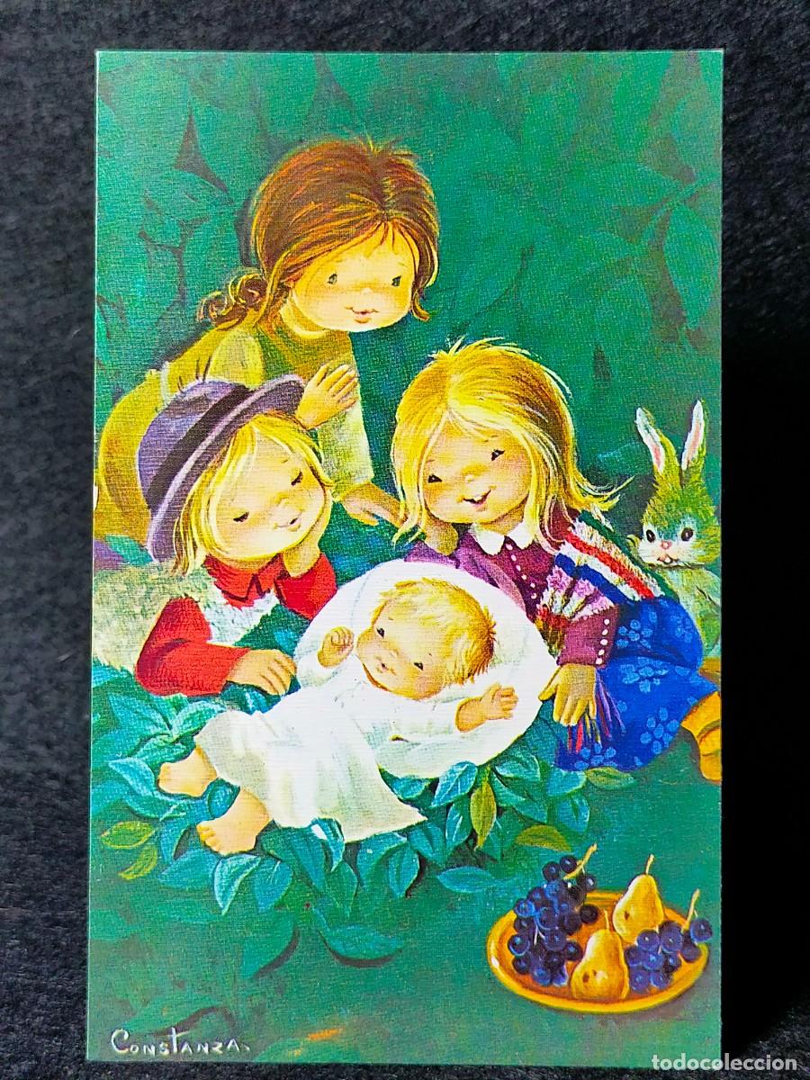 Postales: Felicitaci&oacute;n Navidad Constanza Armengol CyZ 530/126-D Pastorcillos y Ni&ntilde;o Jes&uacute;s