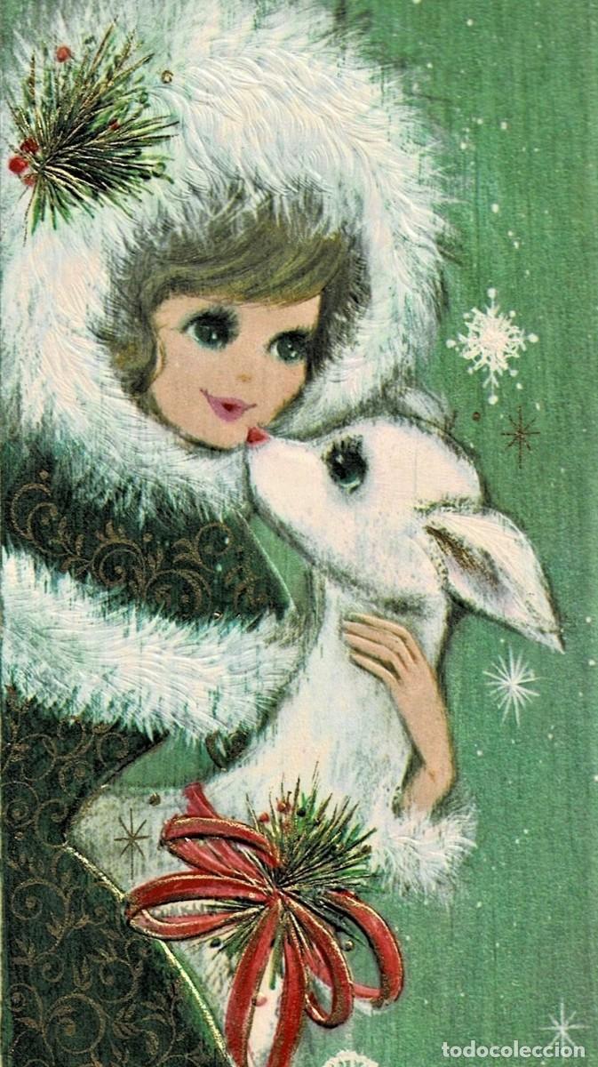 Postcards: 0984P - A VESTEJAR LA NAVIDAD- SLIM JIMS 15X 117-3 HALLMARK- EN RELIEVE -DIPTICA 20X8,7 CM