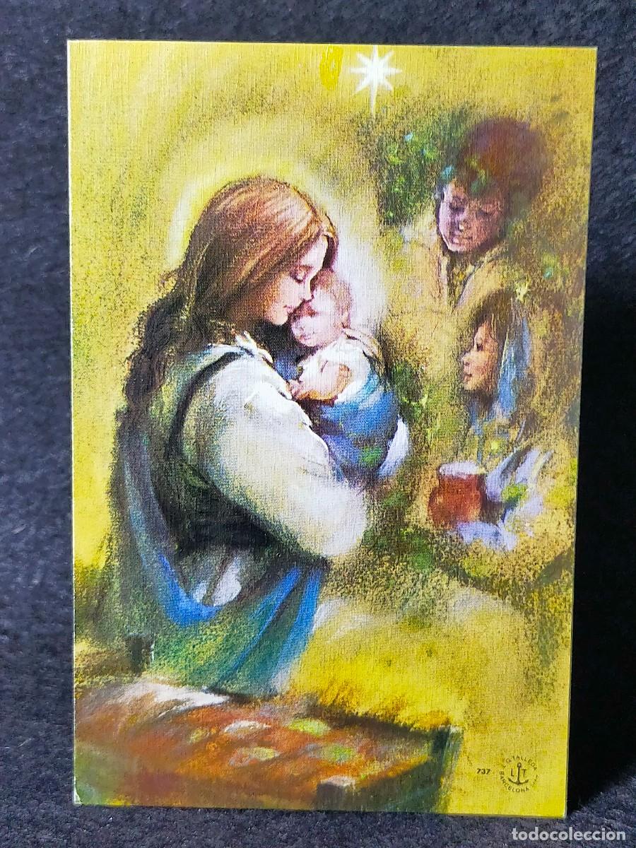 Postales: Felicitaci&oacute;n Navidad L G Talleda 737 Virgen y Ni&ntilde;o Jes&uacute;s Visita Pastores