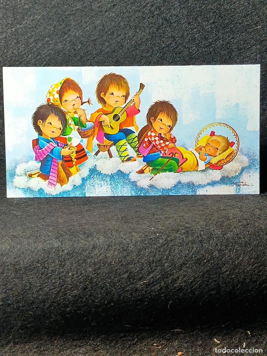 Postales: D&iacute;ptico Felicitaci&oacute;n Navidad Marichu CyZ 1170/41-C Pastorcillos Cantando Al Ni&ntilde;o Jes&uacute;s