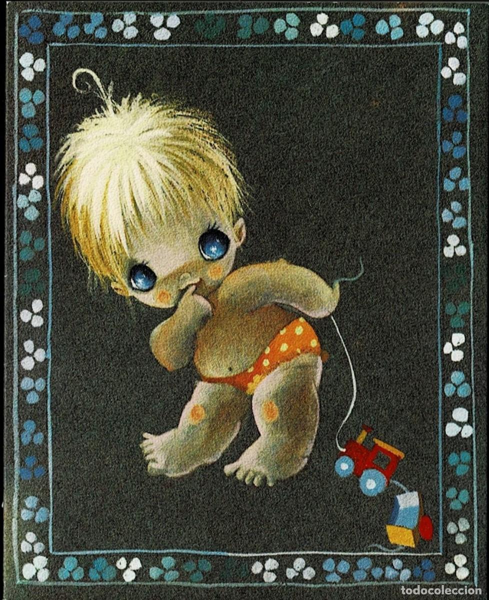 Postkarten: 0930P -MARTA RIBAS? EDICIONES &rdquo;G&rdquo; ESPA&Ntilde;A -RECORDATORIO DE NACIMIENTO DIPTICO 11,7X9,5 CM - DATA 1971