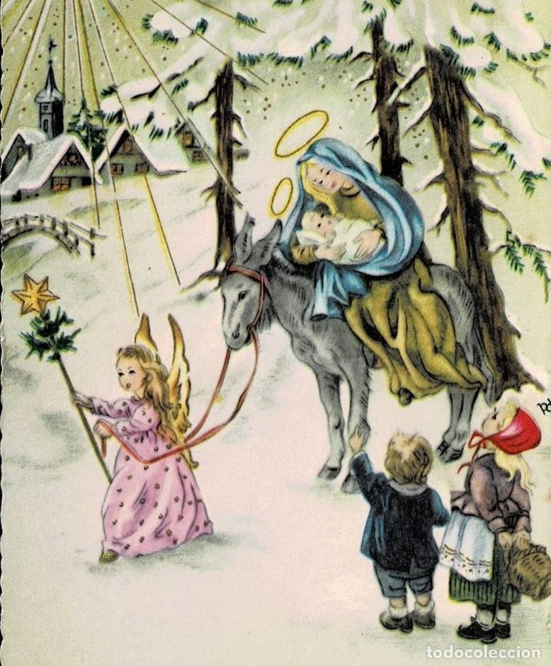 Postkarten: 0941P - A JESUS Y A MARIA, EL &Aacute;NGEL LE GUIA - EDICIONES ALEMANAS PZB -CANTOS TROQUELADOS, 14X9 CM