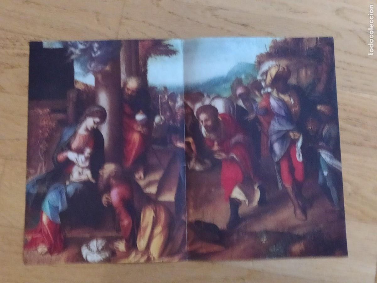 Postales: FELICITACI&Oacute;N DE NAVIDAD DIPTICO 1971 - 23,5x33cm - ANTONIO ALLEGRI - ADORACI&Oacute;N DE LOS MAGOS