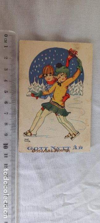 Postcards: POSTAL CIRCULADA SUECIA A&Ntilde;OS 50-60 FELICITACI&Oacute;N NAVIDAD. Margit Ekstam. GOTT NYTT AR TILLVERKNING