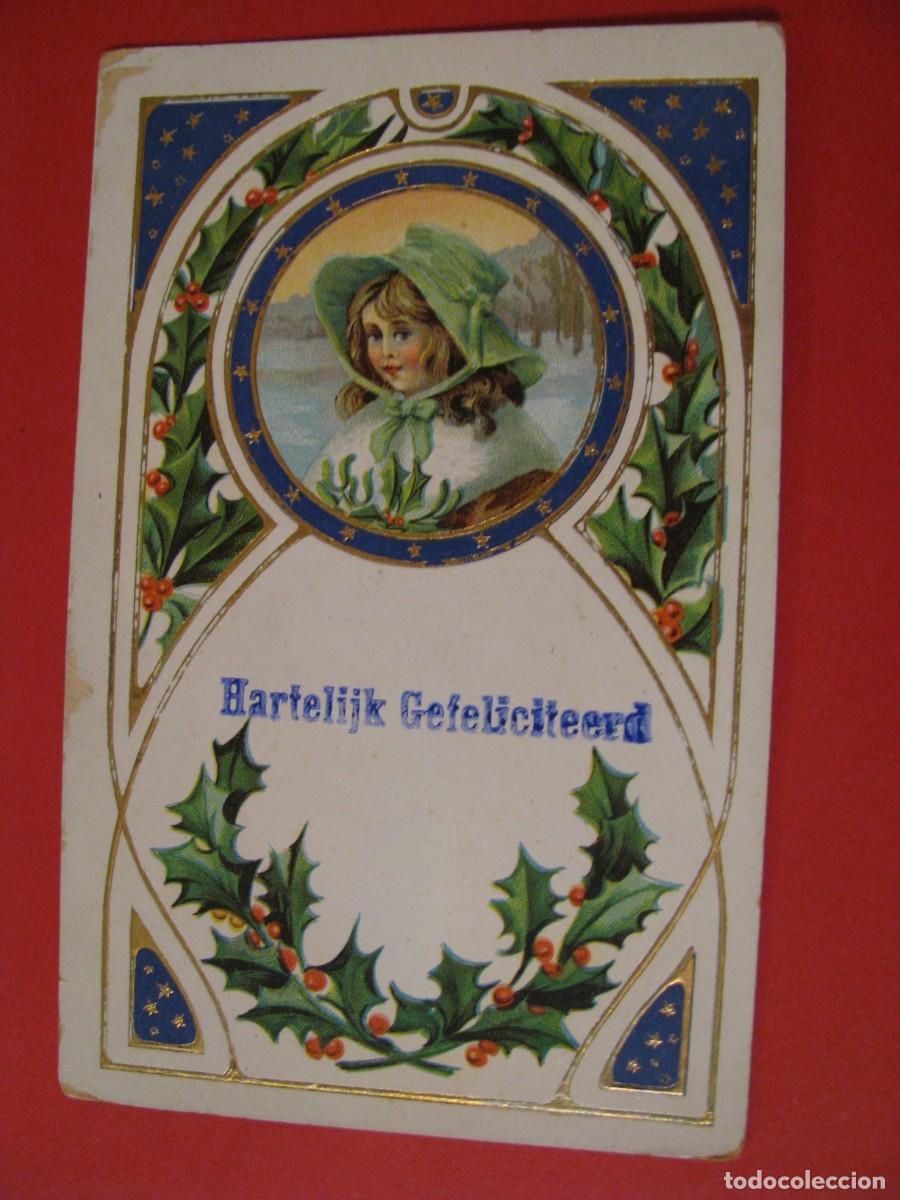 Postais: POSTAL DE PA&Iacute;SES BAJOS. FELICIDADES. CIRCULADA 1915.