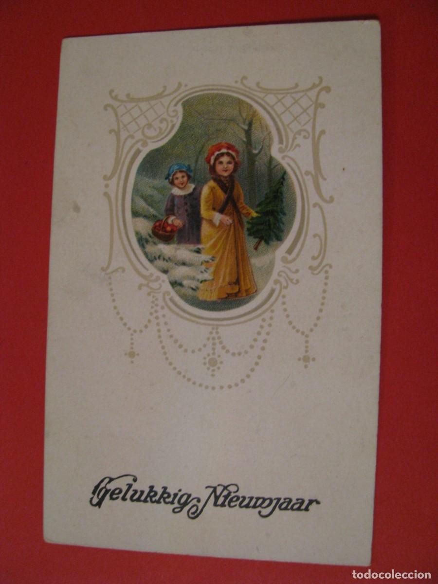 Postais: POSTAL DE PA&Iacute;SES BAJOS. NAVIDAD, FELIZ A&Ntilde;O NUEVO. CIRCULADA. 1922.