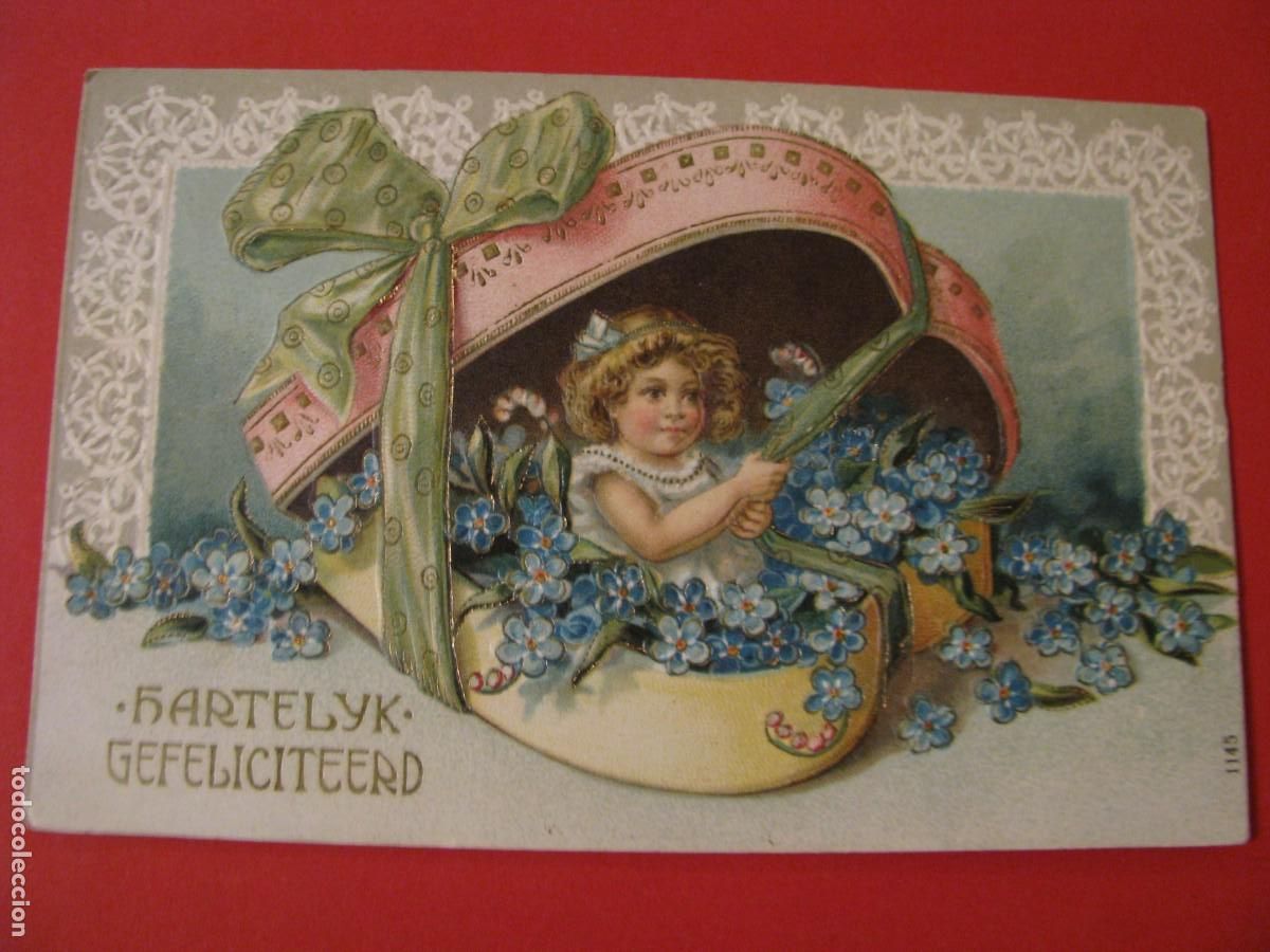 Postais: POSTAL DE PA&Iacute;SES BAJOS. FELICIDADES. CIRCULADA. 1909.