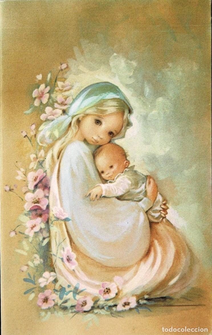 Postales: 0931S - PRECIOSA POSTAL DE LA VIRGEN Y EL NI&Ntilde;O -EDICIONES VIKINGO SERIE 5266.1- DIPTICA 13X8 CM