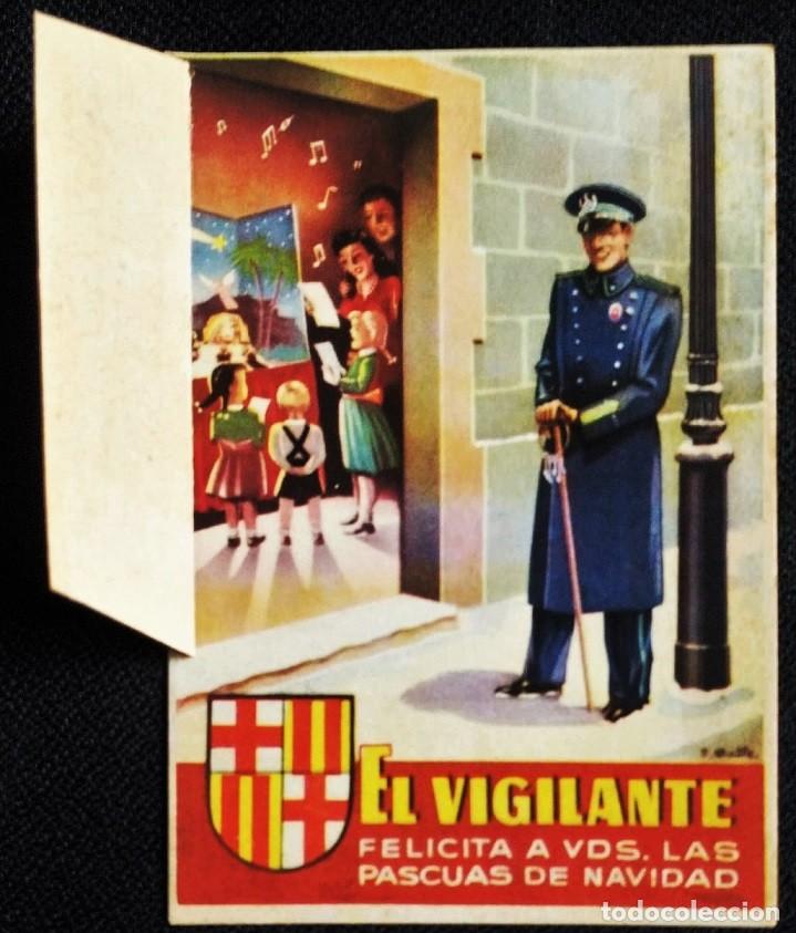Postales: 0603R - EL VIGILANTE- FELICITA A VDS LAS PASCUAS DE NAVIDAD- ARAN Y CASAS S.L. -TROQUELADA