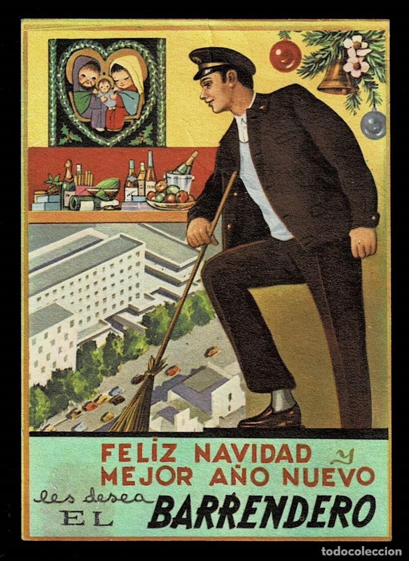 Postales: 2083U - EL BARRENDERO - FELIZ NAVIDAD Y MEJOR A&Ntilde;O NUEVO - 11X8 CM