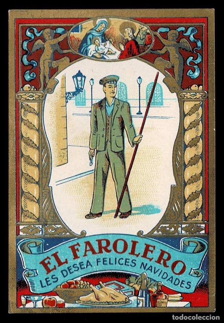 Postales: 2049V - EL FAROLERO - LES DESEA FELICES NAVIDADES - 12,5X8,5 CM -VCO