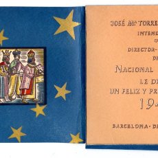 Postales: DESPLEGABLE FELICITACIÓN DE NAVIDAD Y AÑO NUEVO 1942. DIRECTOR/GERENTE AGSA, BARCELONA. Lote 396556599