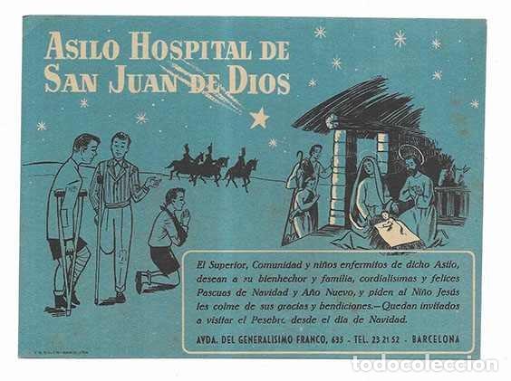 Postales: Felicitacion / Nadala. Asilo Hospital de San Juan de Dios S/F