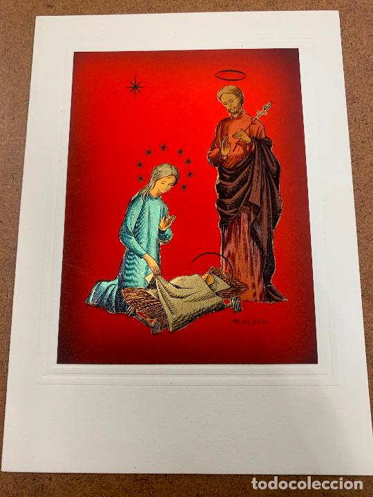 Postcards: Preciosa postal navidad. Ilustra M.Lluch, diptico, sin escribir. leer descripcion y medidas