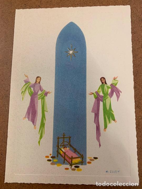 Postcards: Preciosa postal navidad. Ilustra M.Lluch, diptico, sin escribir. leer descripcion y medidas