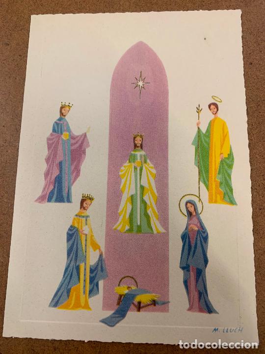 Postcards: Preciosa postal navidad. Ilustra M.Lluch, diptico, sin escribir. leer descripcion y medidas