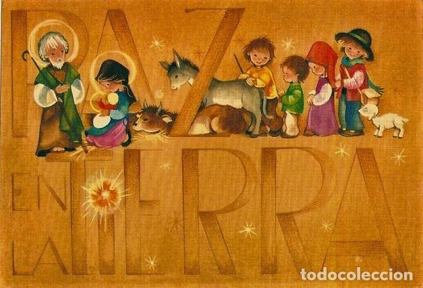 Postais: 2063K - ROSER PUIG- PRECIOSA POSTAL - PAZ EN LA TIERRA - MIDE 13X9 CM