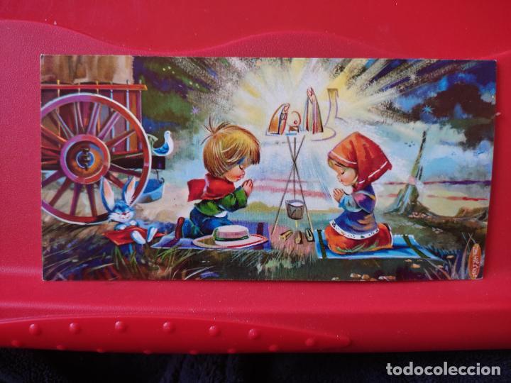 Postcards: NAVIDAD 1965 ILUSTRACION ERNET ESCRITA DIPTICO 15,8 X 7,8 CM ED CYZ N&ordm; 3229 20 A PASTORCILLOS PORTAL